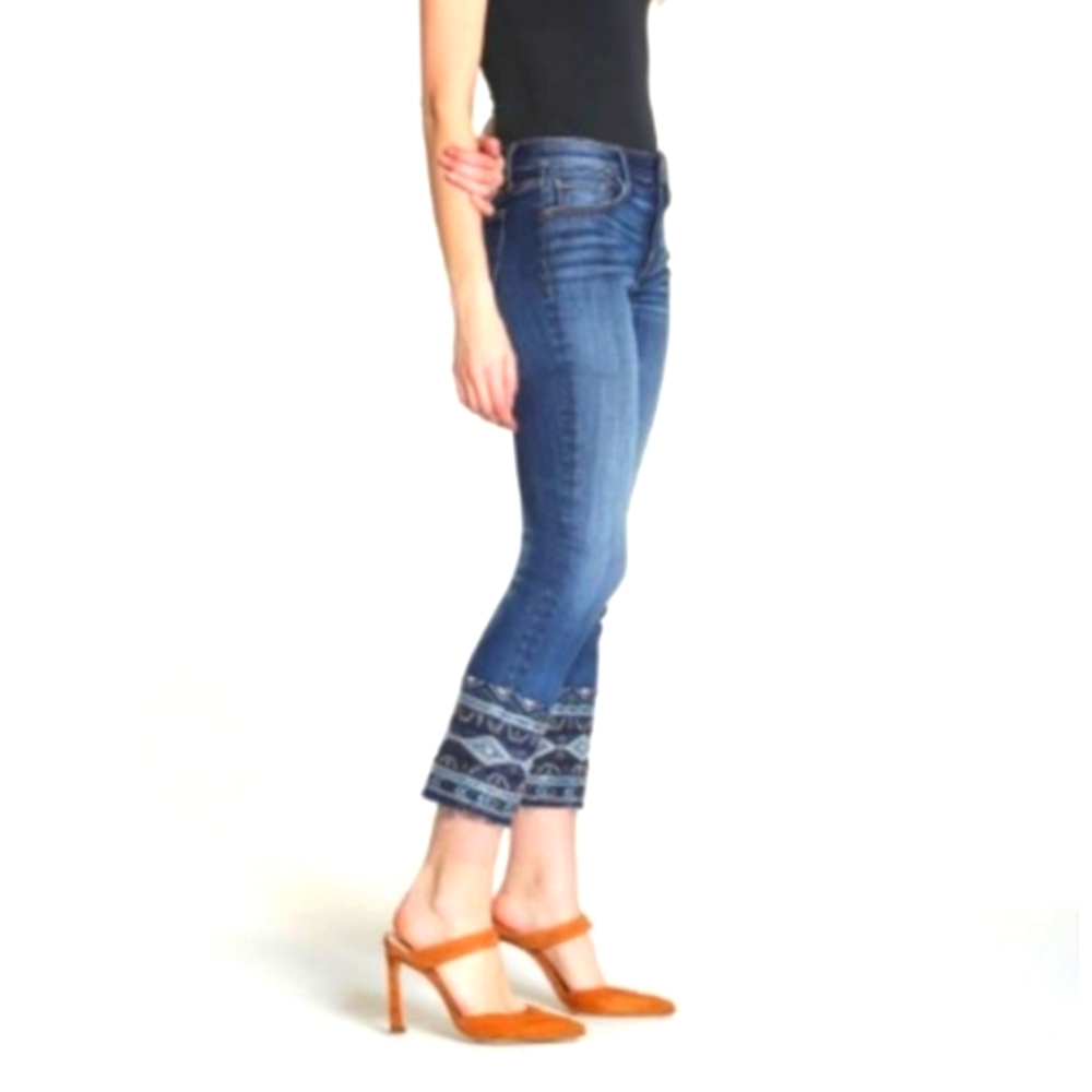 Driftwood embroidered cropped Colette jeans